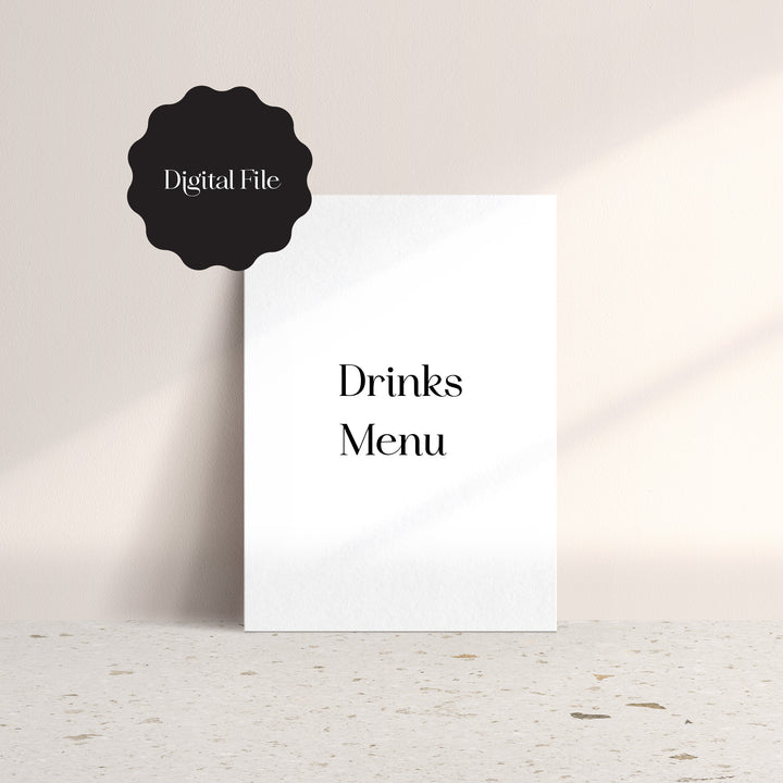 Digital Drinks Menu