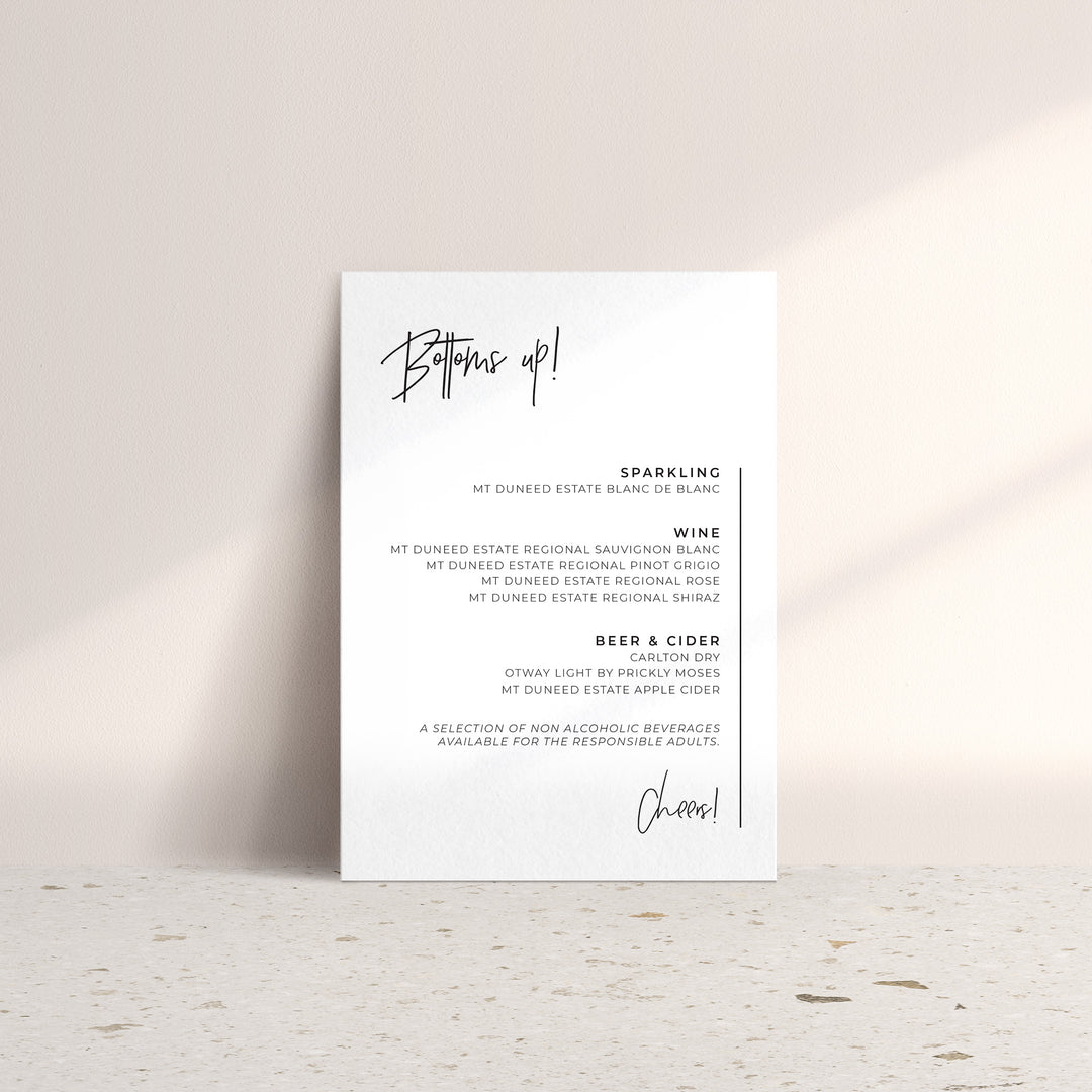 Drinks Menu - Card