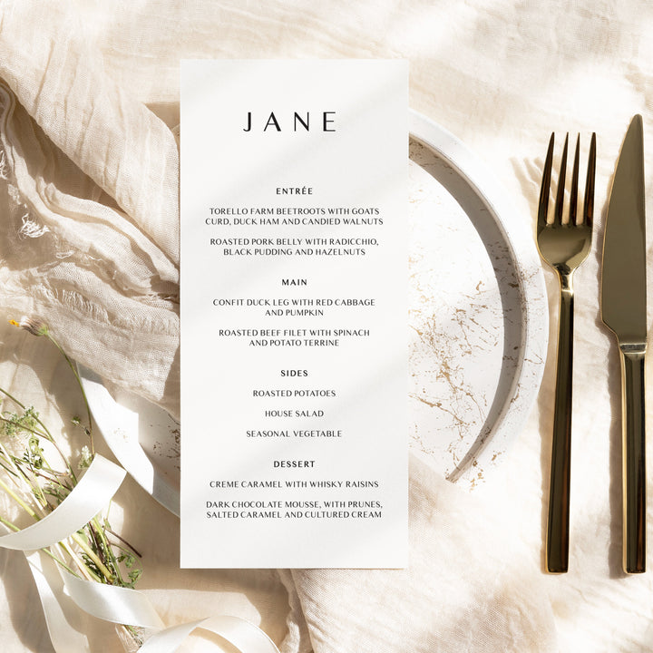 JANE Menu