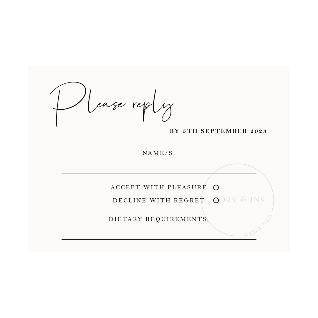 Ivory and Ink Weddings Invitations CHLOE Invitation Suite