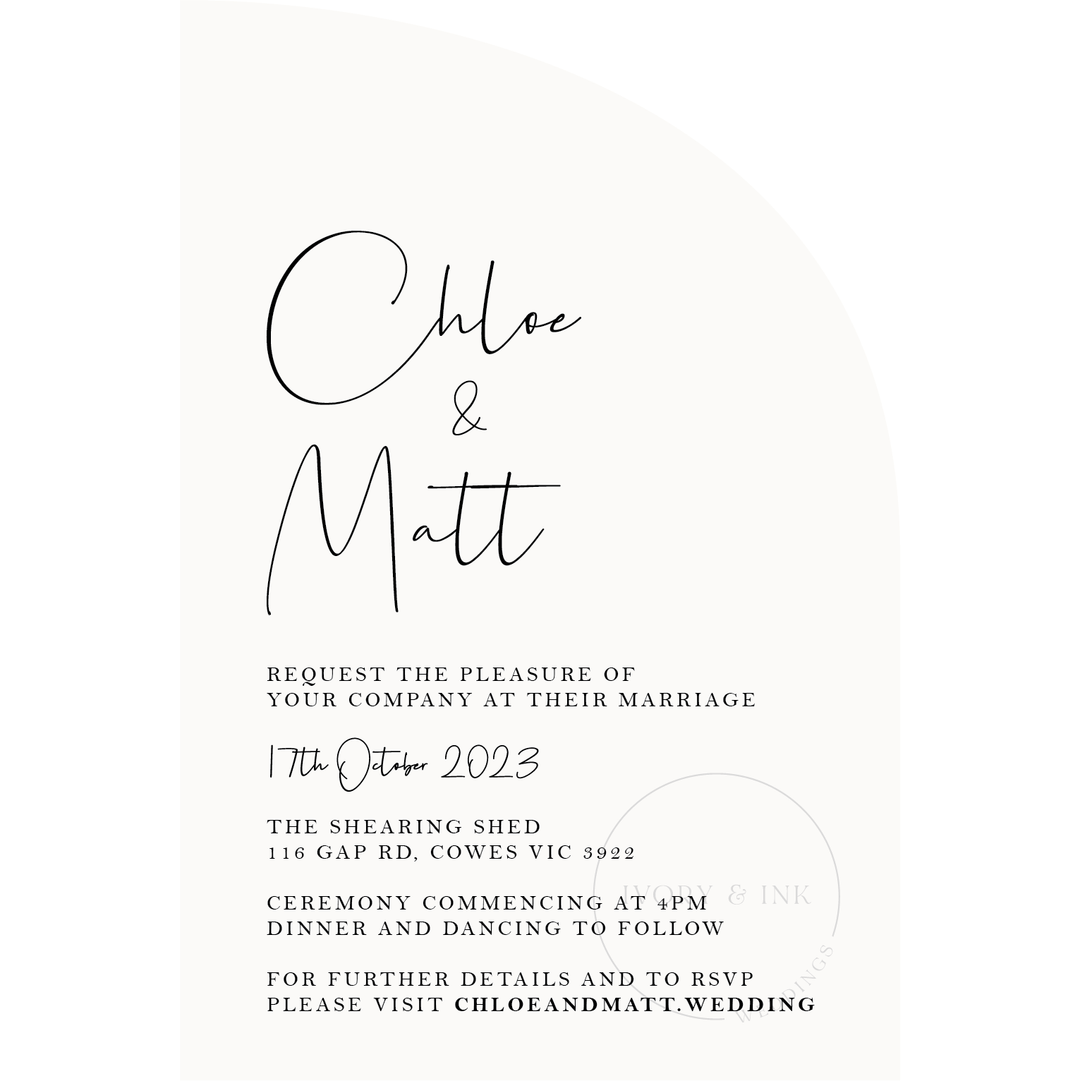 Ivory and Ink Weddings Invitations CHLOE Invitation Suite