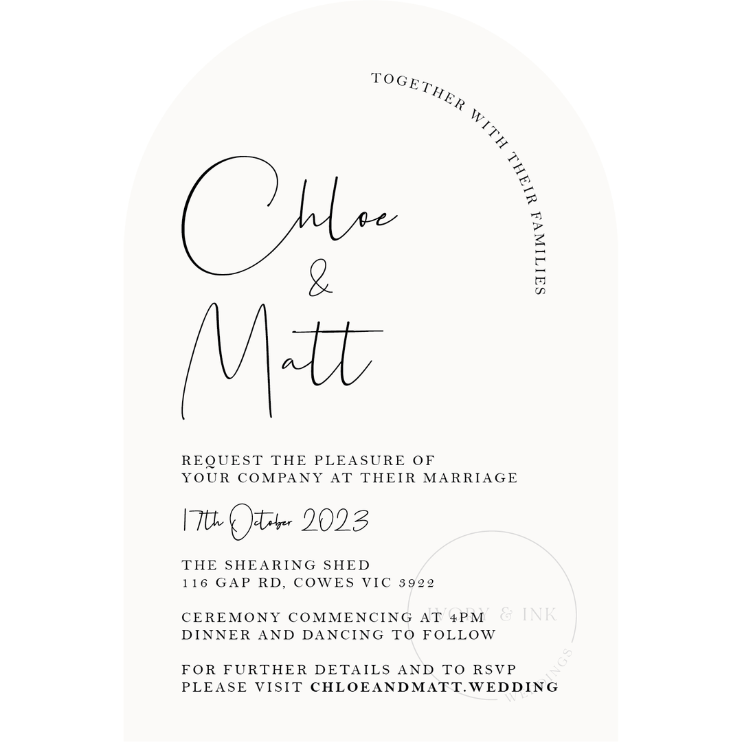 Ivory and Ink Weddings Invitations CHLOE Invitation Suite