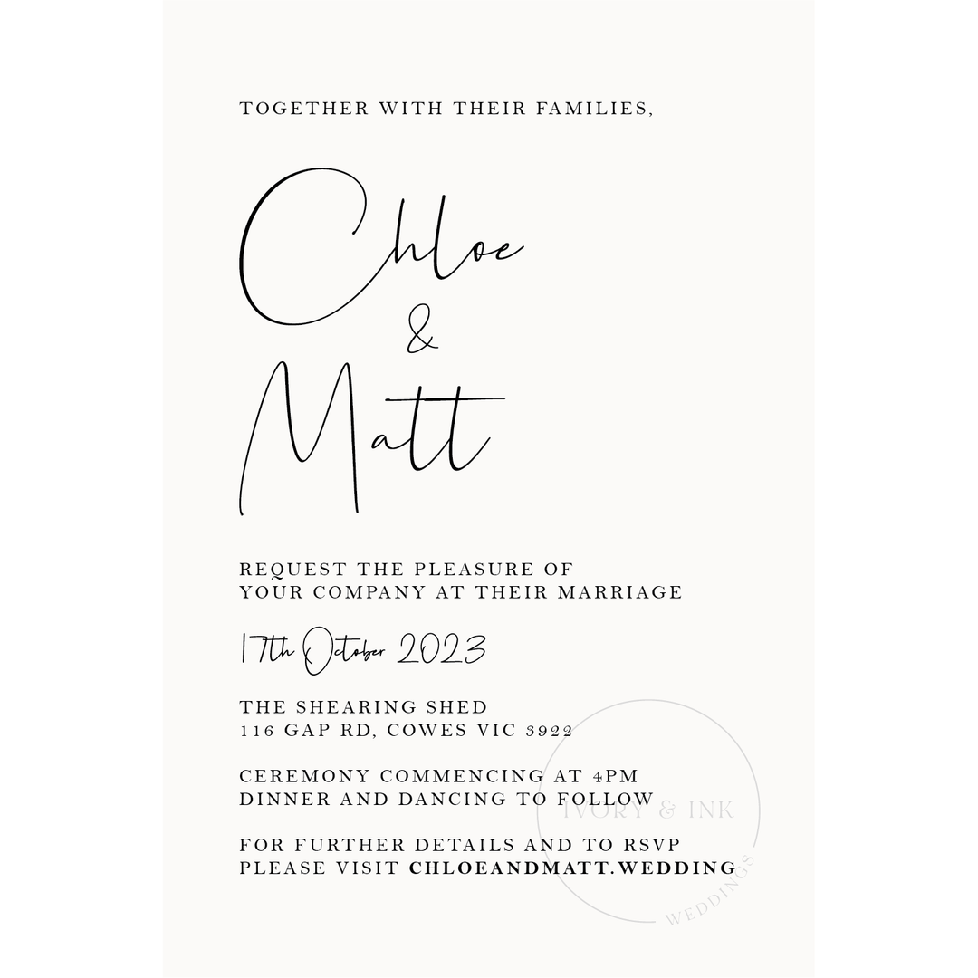 Ivory and Ink Weddings Invitations CHLOE Invitation Suite