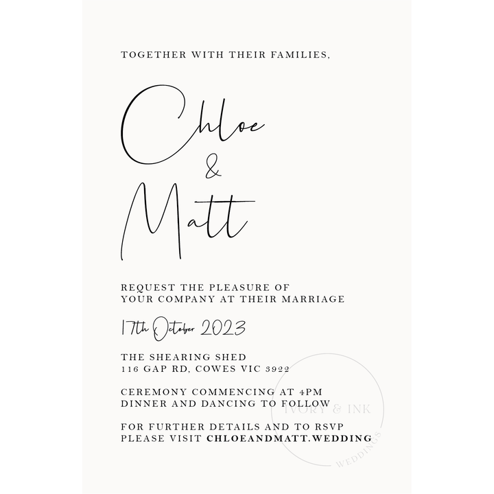 Ivory and Ink Weddings Invitations CHLOE Invitation Suite