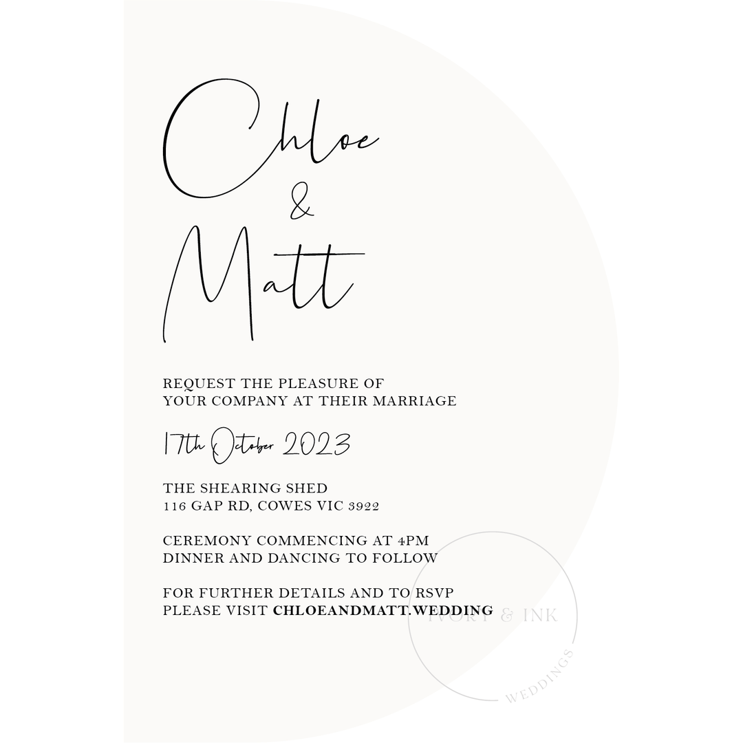 Ivory and Ink Weddings Invitations CHLOE Invitation Suite