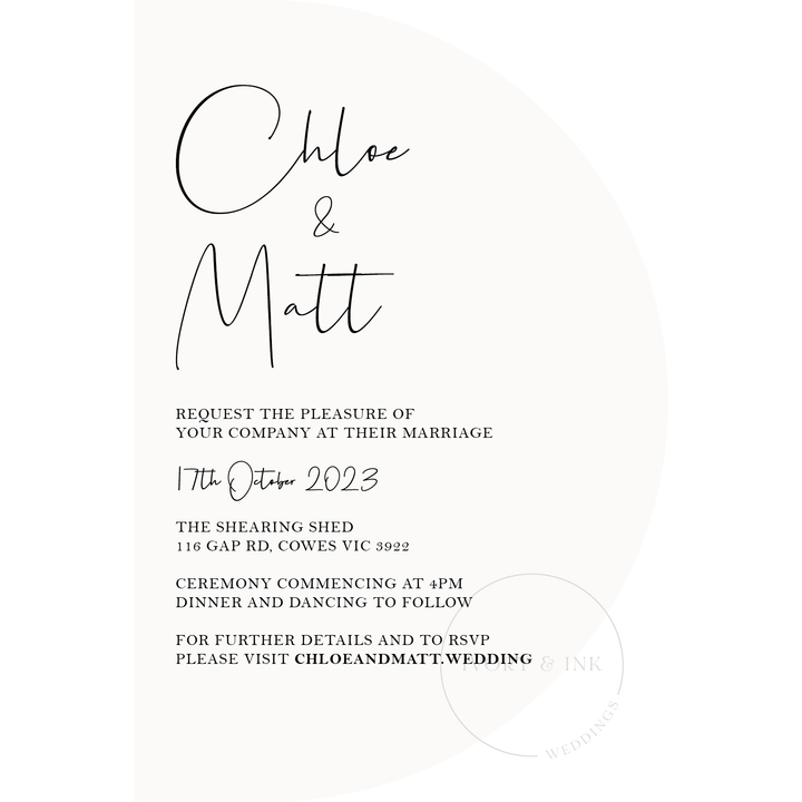 Ivory and Ink Weddings Invitations CHLOE Invitation Suite