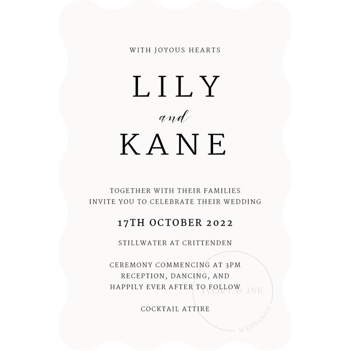 Ivory and Ink Weddings Invitations LILY Invitation Suite