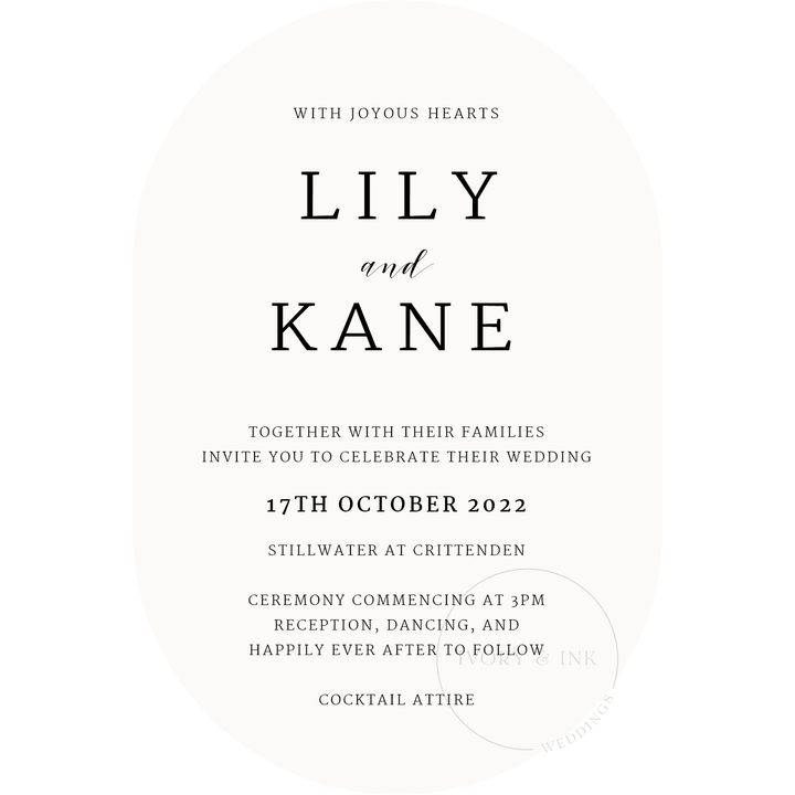 Ivory and Ink Weddings Invitations LILY Invitation Suite