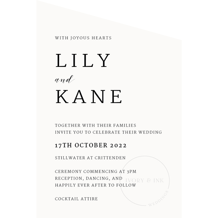 Ivory and Ink Weddings Invitations LILY Invitation Suite