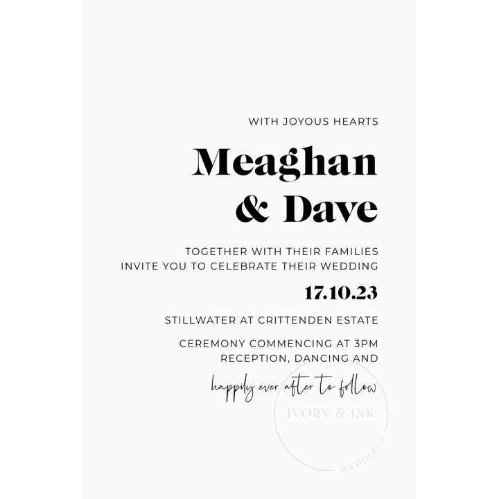 Ivory & Ink Weddings Invitations MEAGHAN Invitation Suite