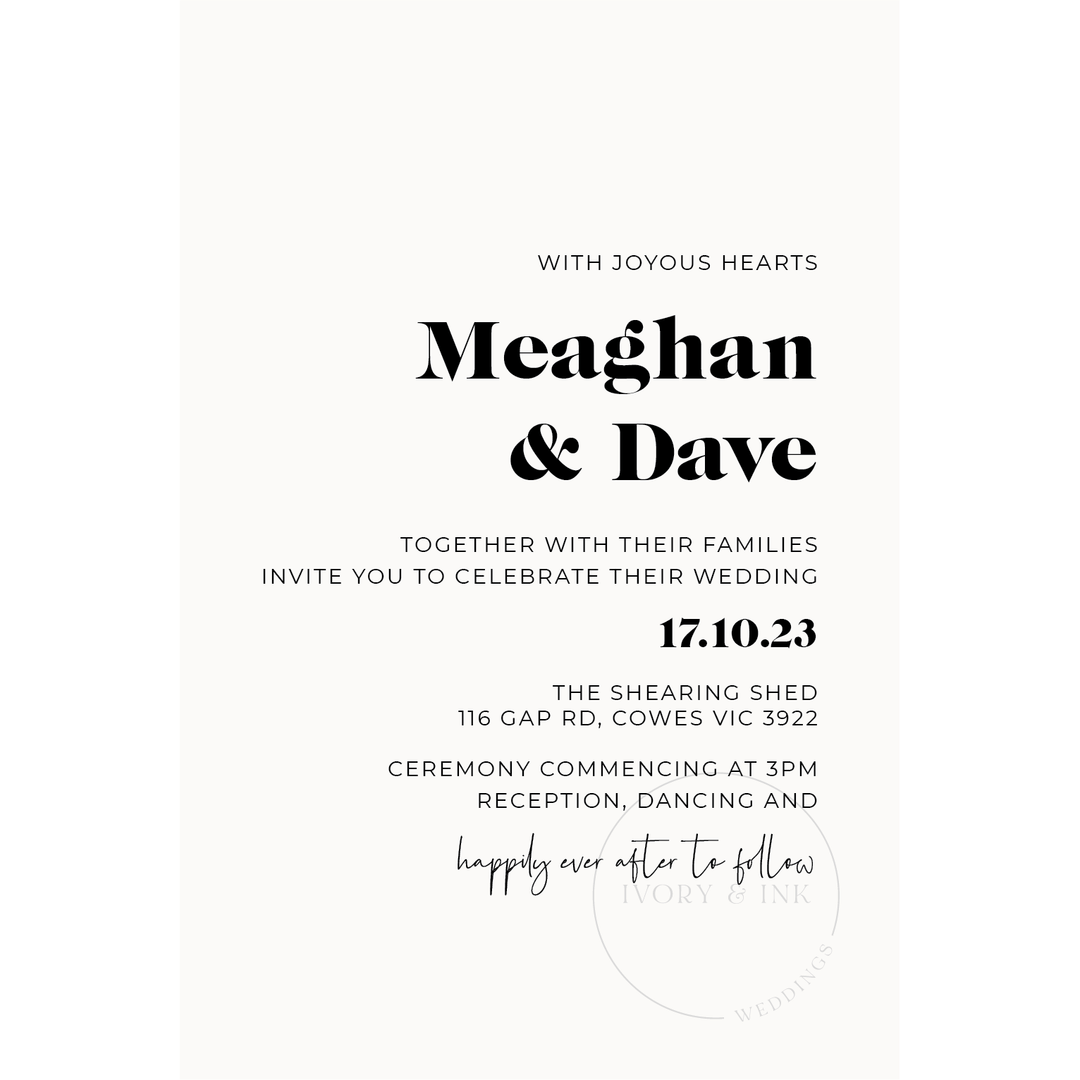 Ivory & Ink Weddings Invitations MEAGHAN Invitation Suite