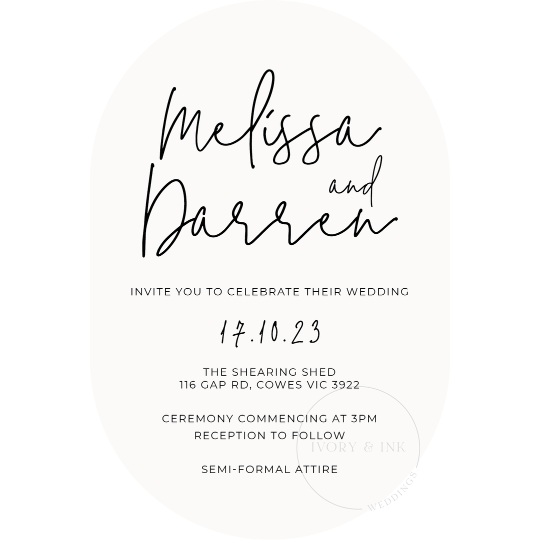 Ivory & Ink Weddings Invitations MELISSA invitation Suite