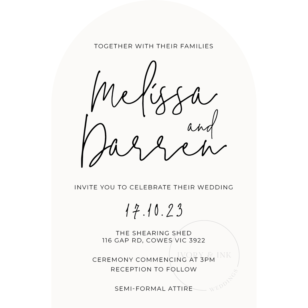 Ivory & Ink Weddings Invitations MELISSA invitation Suite