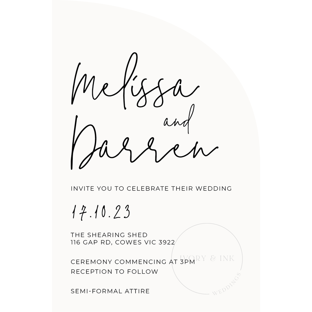 Ivory & Ink Weddings Invitations MELISSA invitation Suite