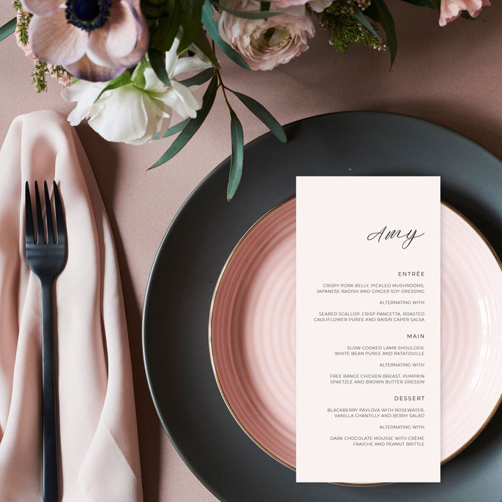 Ivory and Ink Weddings Menu AMY Menu