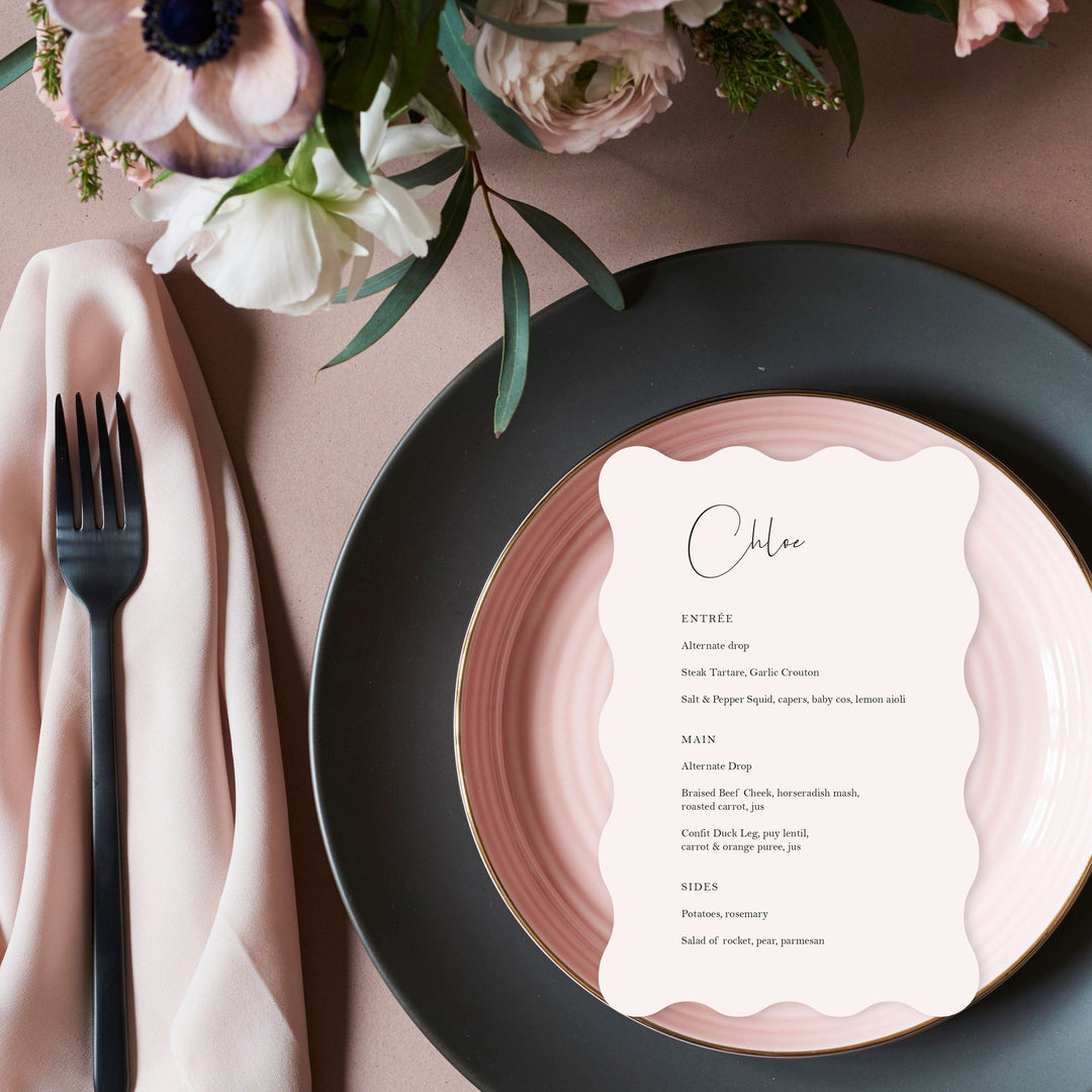 Ivory & Ink Weddings Menu CHLOE Menu