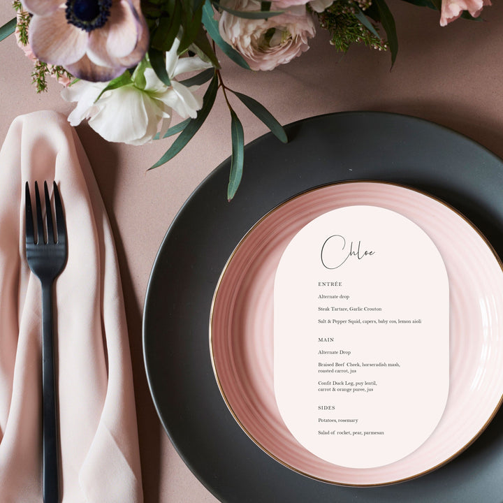 Ivory & Ink Weddings Menu CHLOE Menu