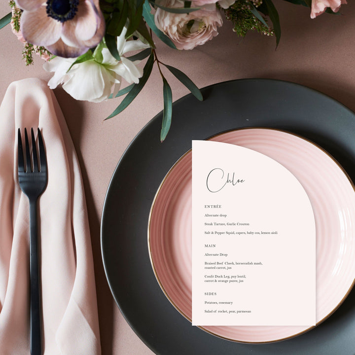 Ivory & Ink Weddings Menu CHLOE Menu