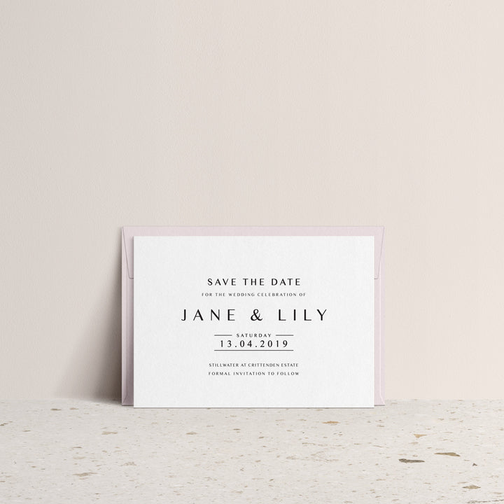 Ivory and Ink Weddings Save The Date JANE save the date