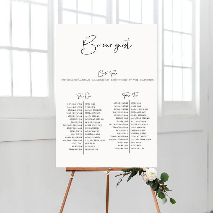 Ivory and Ink Weddings Seating Chart CHLOE Seating Chart