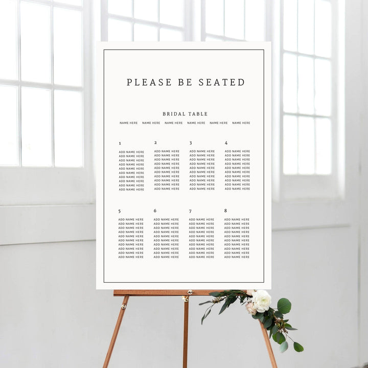 Ivory and Ink Weddings Seating Chart LILY Seating Chart