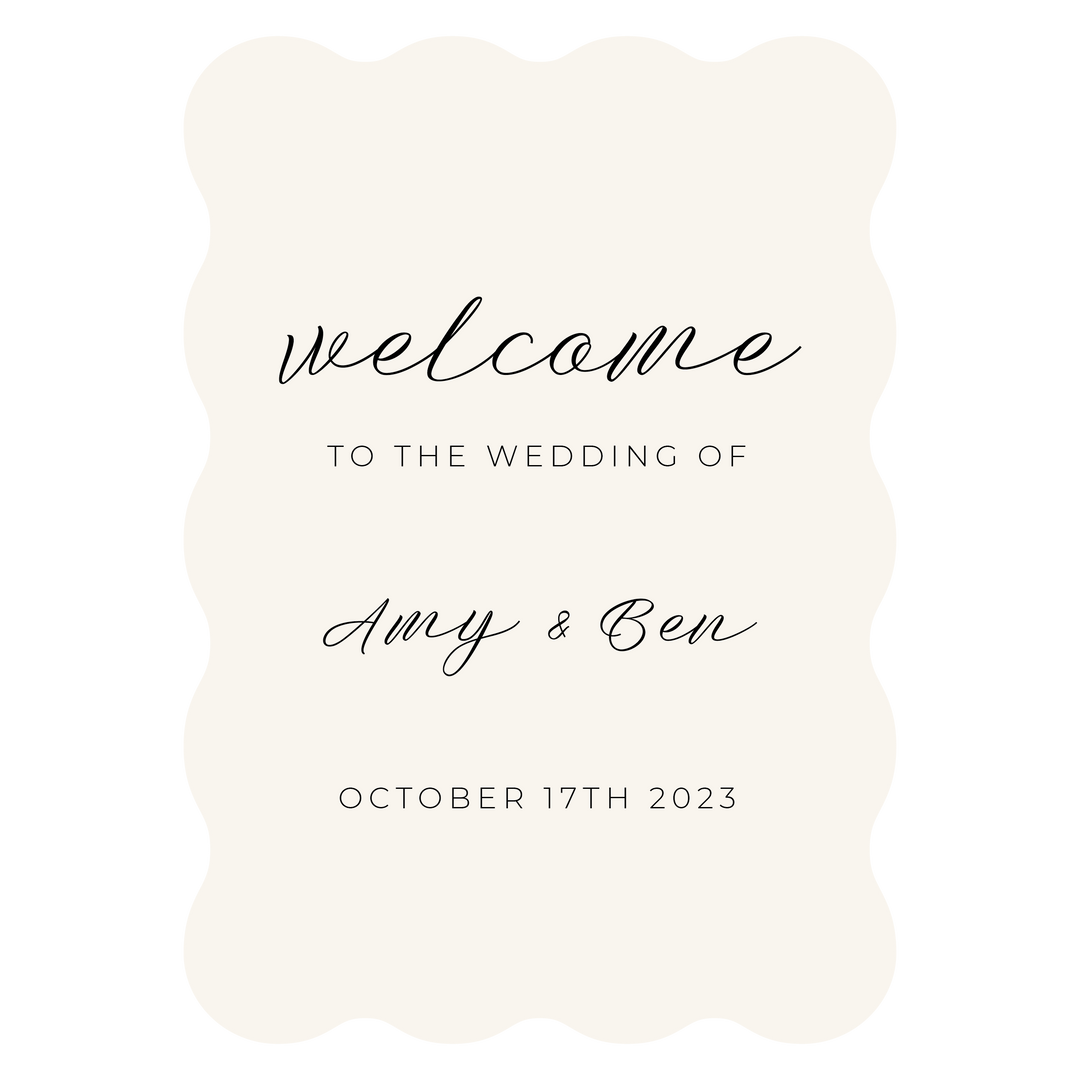 Ivory and Ink Weddings Welcome Sign AMY 2 Sign Package