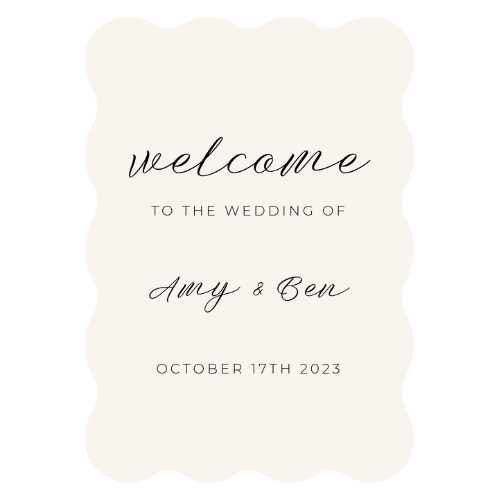 Ivory and Ink Weddings Welcome Sign AMY 2 Sign Package