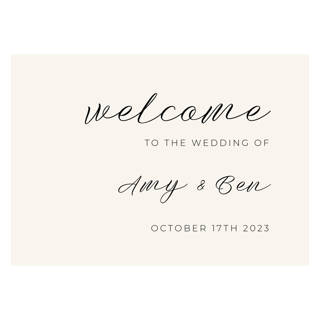 Ivory and Ink Weddings Welcome Sign AMY 2 Sign Package