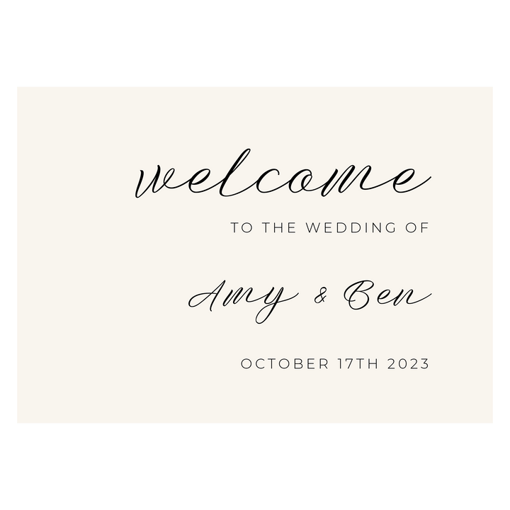 Ivory and Ink Weddings Welcome Sign AMY 2 Sign Package