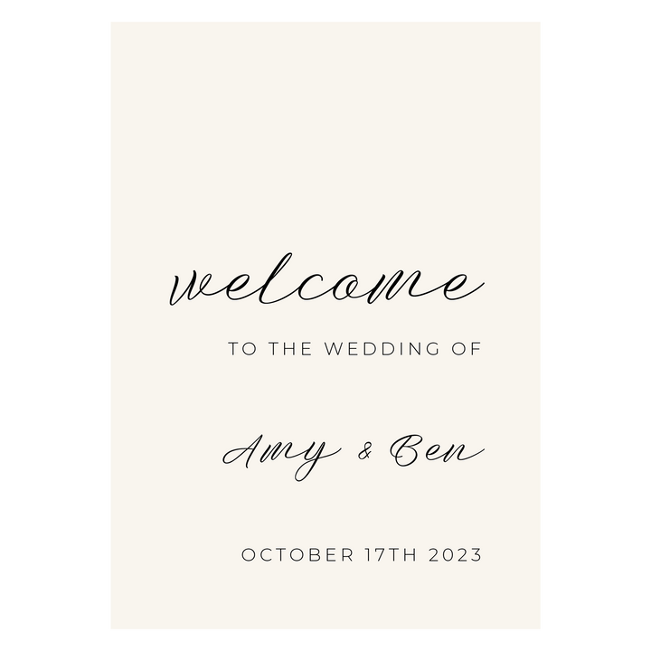 Ivory and Ink Weddings Welcome Sign AMY 2 Sign Package