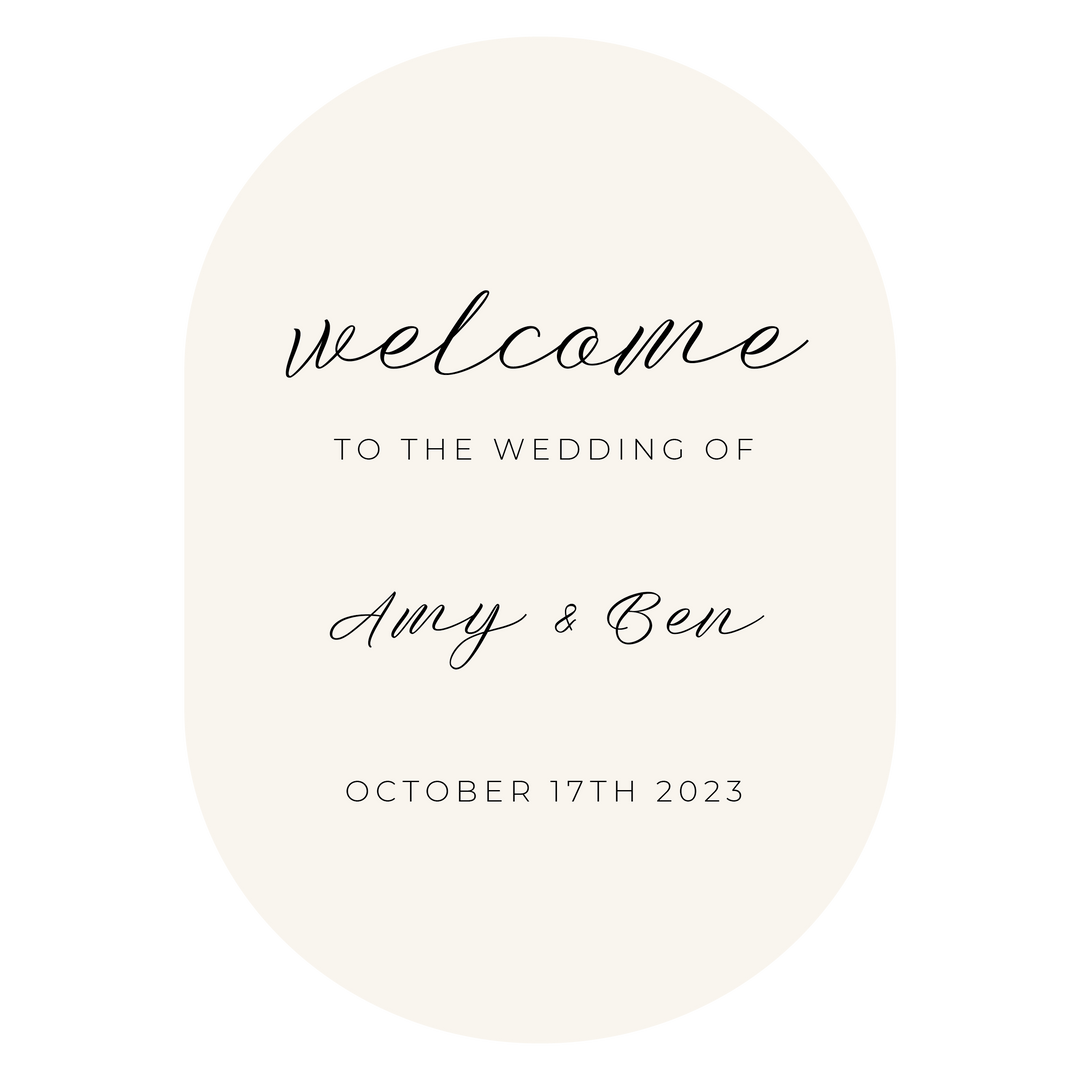 Ivory and Ink Weddings Welcome Sign AMY 2 Sign Package