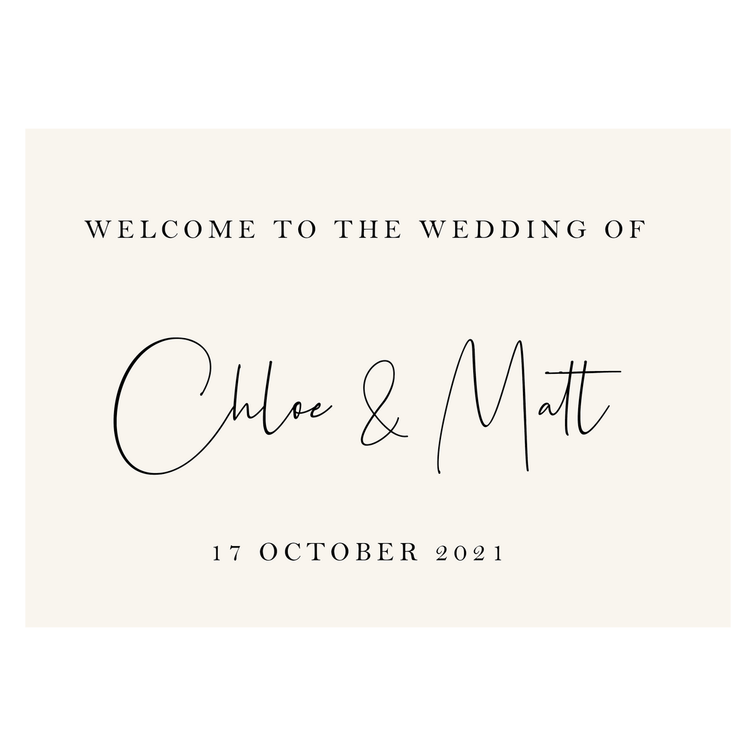 Ivory and Ink Weddings Welcome Sign CHLOE Welcome Sign