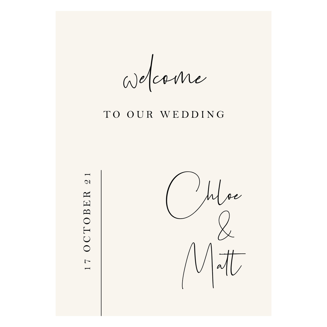 Ivory and Ink Weddings Welcome Sign CHLOE Welcome Sign