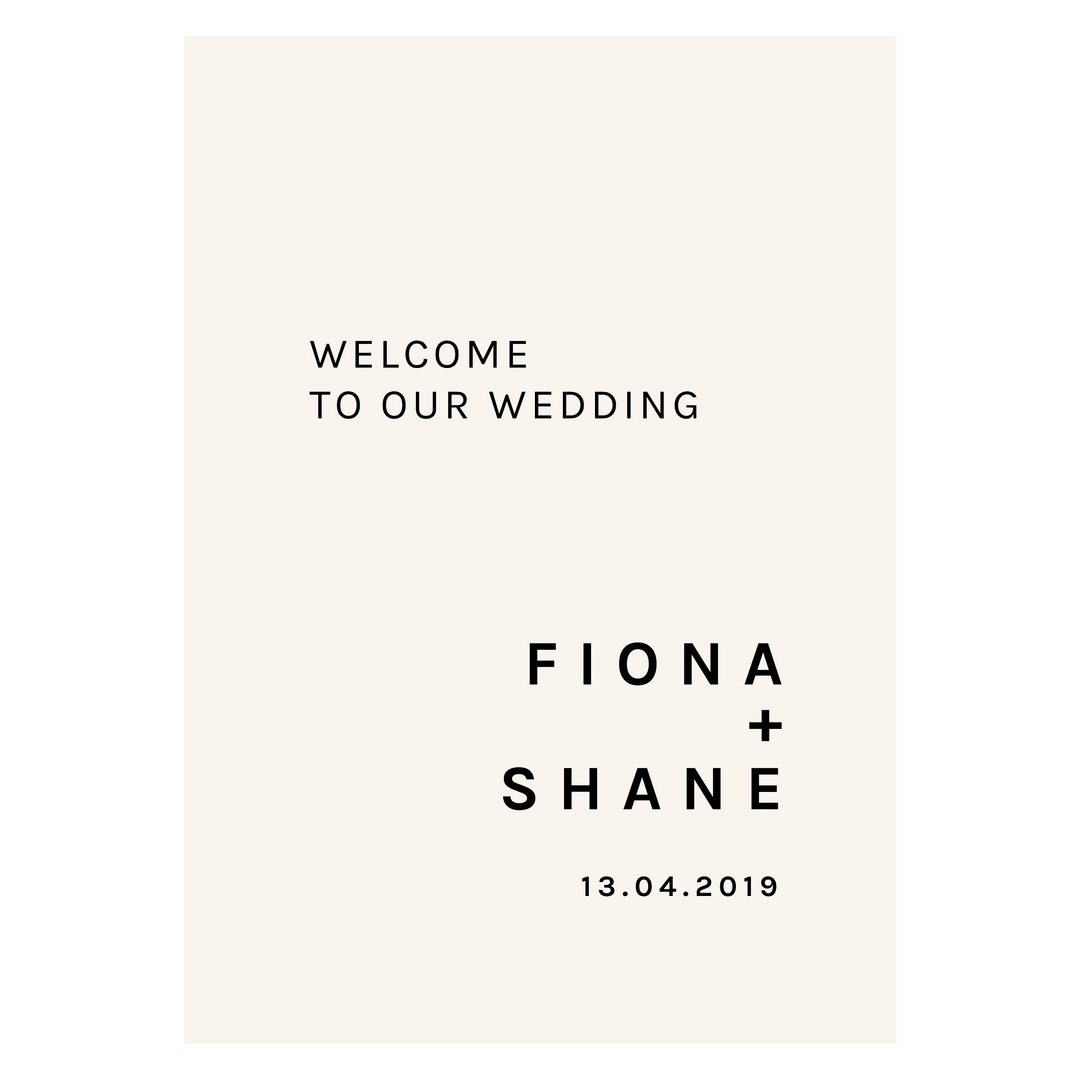 Ivory and Ink Weddings Welcome Sign FIONA 2 Sign Package