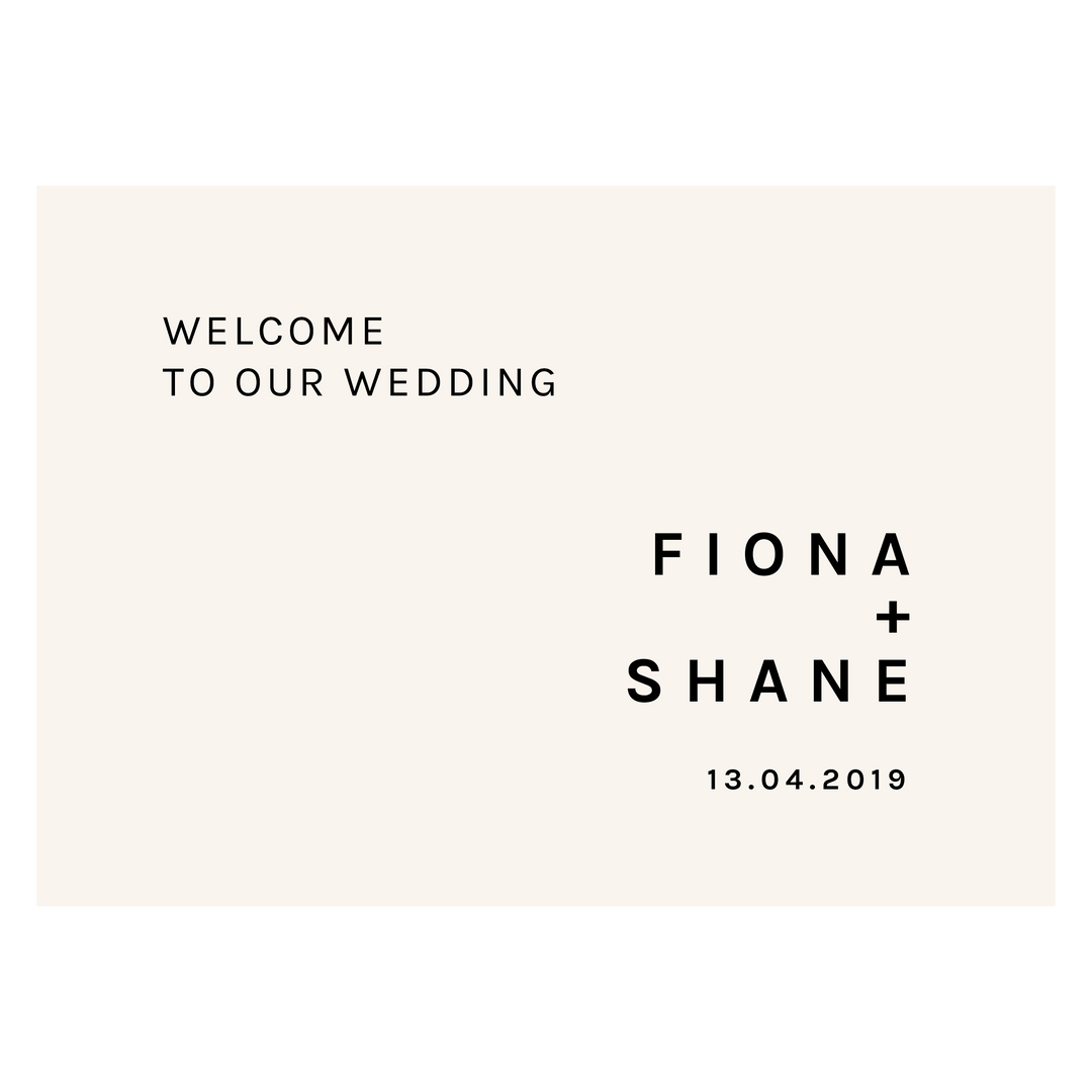 Ivory and Ink Weddings Welcome Sign FIONA 2 Sign Package