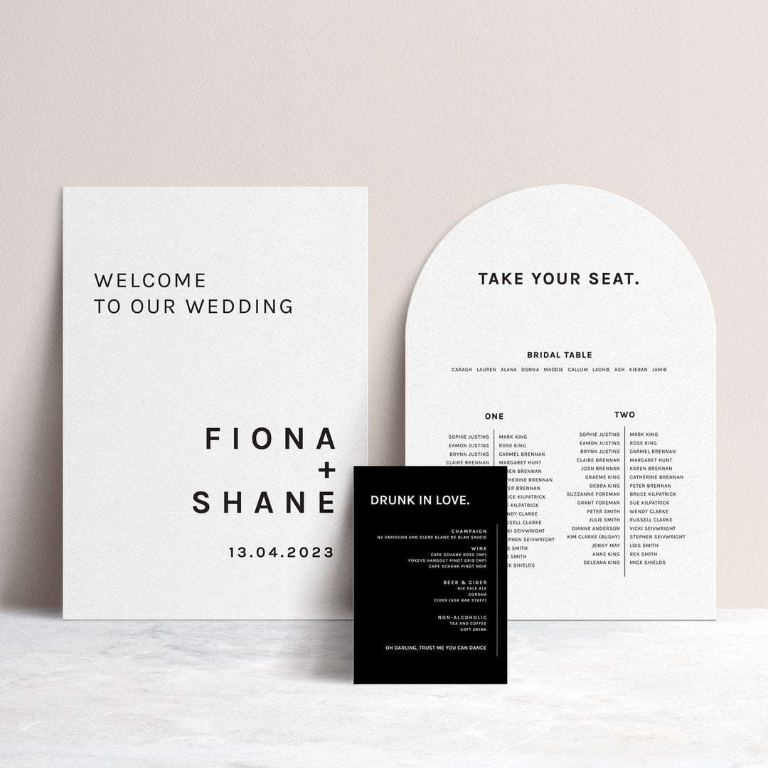 Ivory and Ink Weddings Welcome Sign FIONA 3 Sign Package