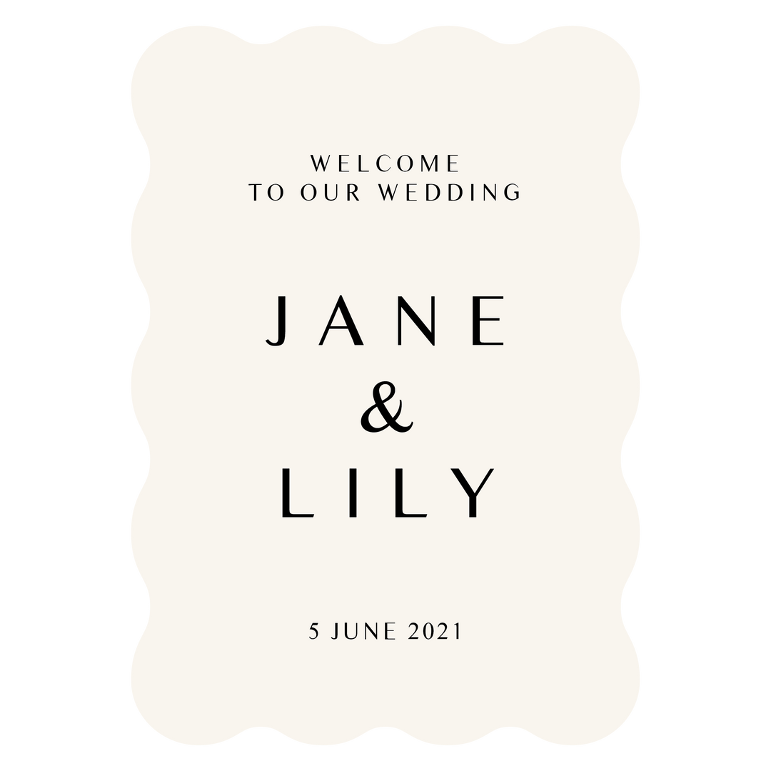 Ivory and Ink Weddings Welcome Sign JANE 3 Sign Package