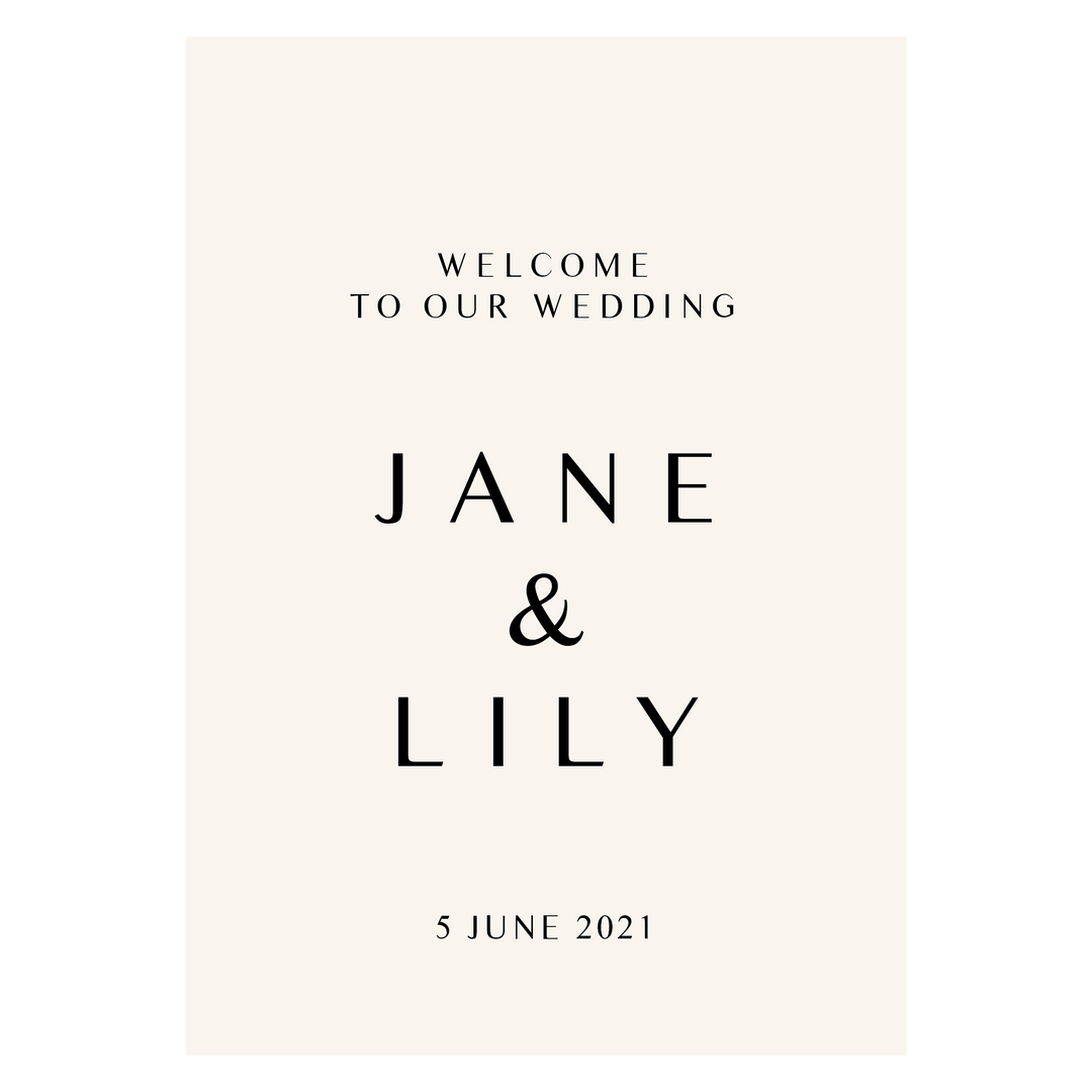 Ivory and Ink Weddings Welcome Sign JANE 3 Sign Package