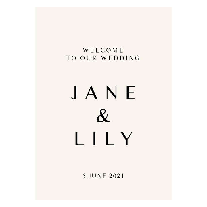 Ivory and Ink Weddings Welcome Sign JANE 3 Sign Package