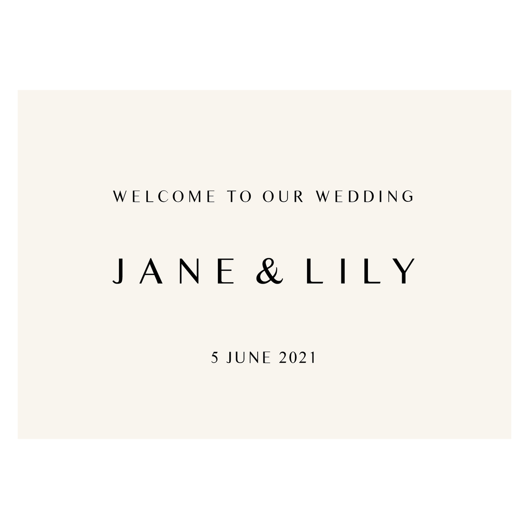 Ivory and Ink Weddings Welcome Sign JANE 3 Sign Package