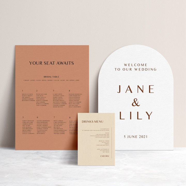 Ivory and Ink Weddings Welcome Sign JANE 3 Sign Package